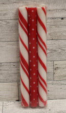 Load image into Gallery viewer, Pack of 3 Hobby Lobby Peppermint Swirl Christmas Taper Candles - 10&quot; Long - New