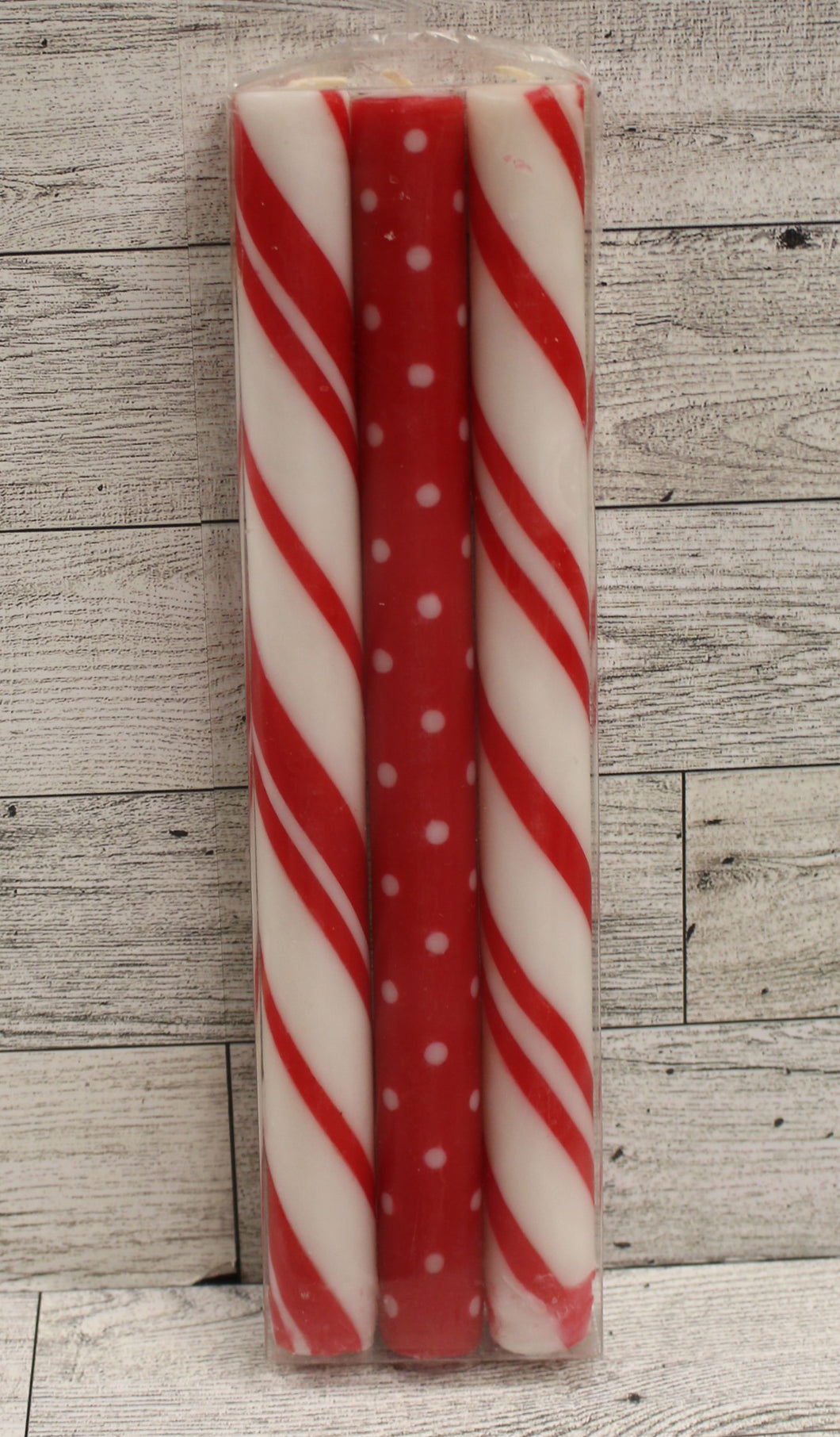 Pack of 3 Hobby Lobby Peppermint Swirl Christmas Taper Candles - 10