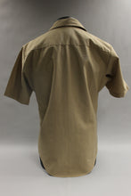 Load image into Gallery viewer, US Military Men&#39;s Tan Short Sleeve Shirt - Size: Medium Athletic - Khaki - Used