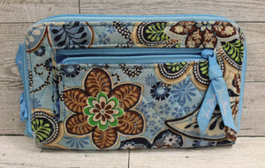 Vera Bradley Bali Blue Zip Around Wallet Organizer - Used