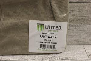 United Base Layer Pants with Fly - Large Regular - Sand Tan - Choose Layer