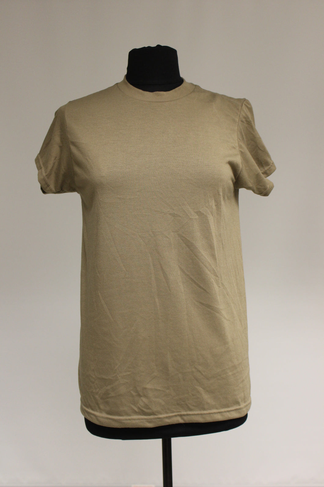 US Army Soffe Short Sleeve T-Shirt - Small - Tan 499 - 50/50 Cotton Poly - Used