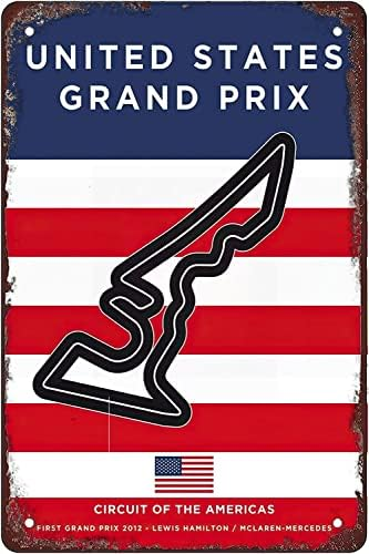 United States Grand Prix F1 Austin Race Track Circuit Tin Sign - 8x12 - New