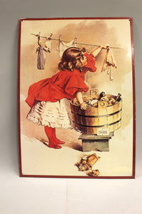 Ivory Soap Girl Washing Tin - 16" x 12-1/2" - Used