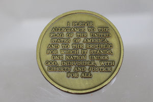 United States of America Pledge Allegiance Challenge Coin - Used