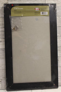 Home Decor Cork Board - Natural with Black Frame - 11x18" - New