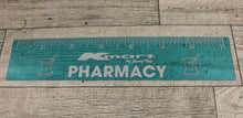 Load image into Gallery viewer, Vintage KMART PHARMACY Plastic Advertisement Ruler - 7&quot; - Blue - Used