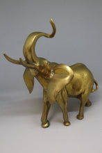 Load image into Gallery viewer, Vintage Solid Brass Elephant Statue Figurine - Made in India - 9.5&quot; T x 10&quot; L