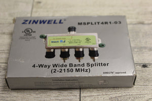 DirecTV Zinwell SWiM 4-Way Wide Band Splitter - MSPLIT4R1-03 - New