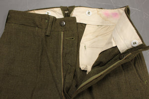 US Army Men's M-1952 Olive Drab Wool Trousers - Size: W31 x L30 - Used