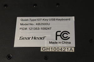 Gear Head Keyboard - Model KB2500U - Wired - Used