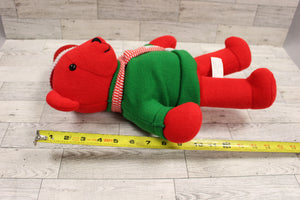 Plush Christmas Bear - 15" tall - Used