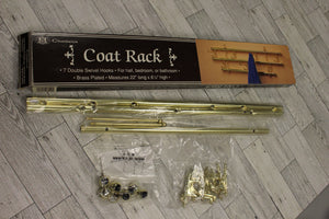 Chadwick Coat Rack For Hall Bedroom Or Bathroom 7 Swivel Hooks -New