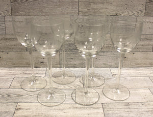 Toscany Crystal Romanian Wine Glasses Water Goblets - Set of 6 - Used