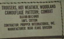 Load image into Gallery viewer, US Army Hot Weather BDU Woodland Trousers - XSmall Long - 8415-01-184-1343 - New