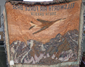 Ellsworth Air Force South Dakota Woven Tapestry Throw Blanket - 50x60" - Used