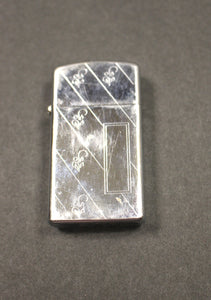 Zippo Slim with Pinstripes on Chrome - Used