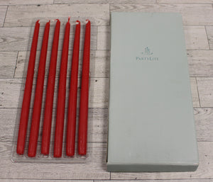 PartyLite 6 Pack 10" Slim Taper Candles - D1020 - Red - New