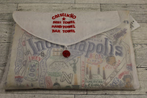 Catstudio Indianapolis Dish Hand Bar Tea Towel - Travel Souvenir - Used