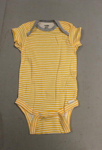 Striped Yellow Baby One Piece - Short Sleeve - 12 Months - New