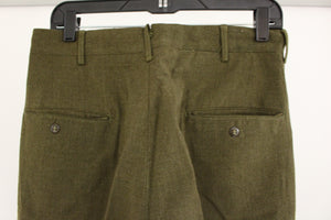 US Army Men's M-1952 Olive Drab Wool Trousers - Size: W31 x L30 - Used