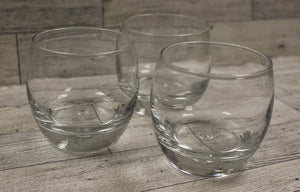 Set of 3 Old Fashion Whiskey Beer Drinking Glasses - Clear - Used