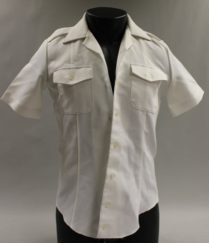 US Navy Creighton Short Sleeve White Button Up Dress Shirt - Size: 34 - Used