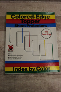 C-Line Products Top Loading Colored Edged Sheet Protectors Pack Of 15 -New