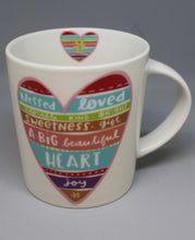 Load image into Gallery viewer, Pfaltzgraff Blessed Loved Big Beautiful Heart Coffee Cup Mug -Double Sided -Used