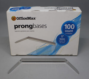 Office Max Prong Bases - 1" Bases - 100 Count - New