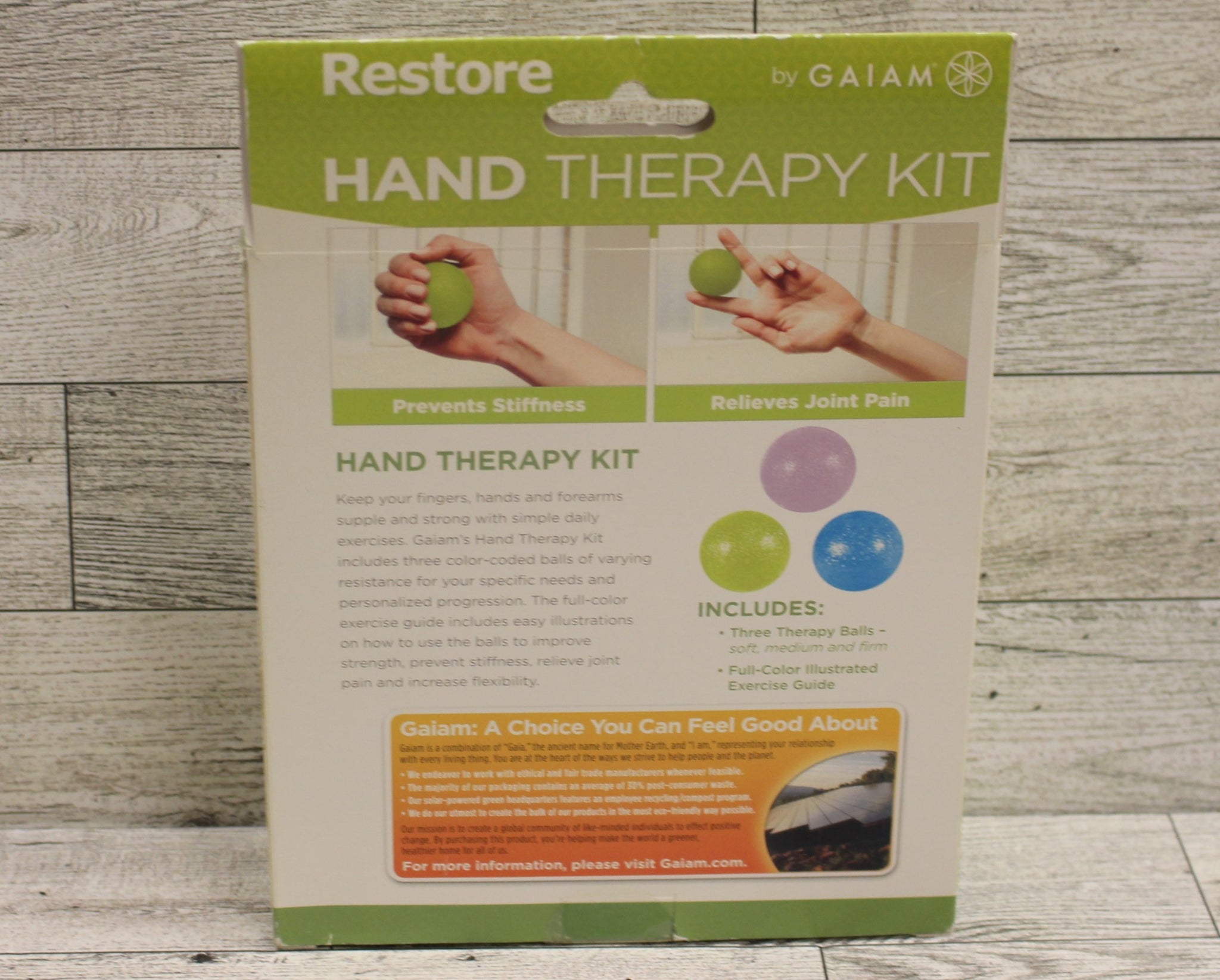 Gaiam Restore Hand Therapy Kit with Exercise Balls - 3 Pack - New