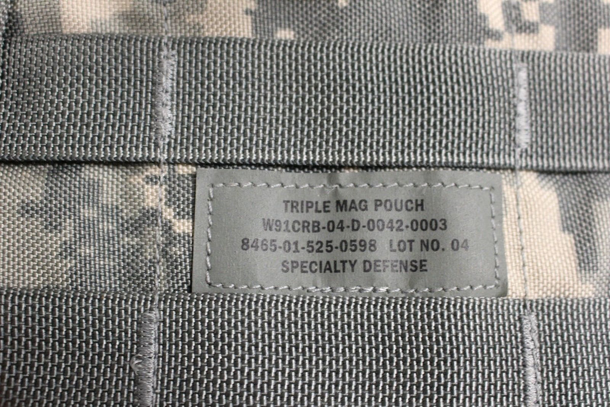 US Army Molle Triple Magazine Pouch - ACU - 8465-01-525-0598 - 3x30 ...