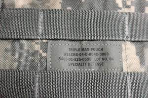 US Army Molle Triple Magazine Pouch - ACU - 8465-01-525-0598 - 3x30 - Grade C