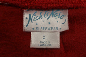 Nick & Nora Snow Christmas Sock Monkey Sleepwear Pants - Red - XLarge