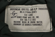 Load image into Gallery viewer, USAF Air Force CWU-9/P Quilted Flyer&#39;s Trouser Liners - Large - 8415-00-844-9817