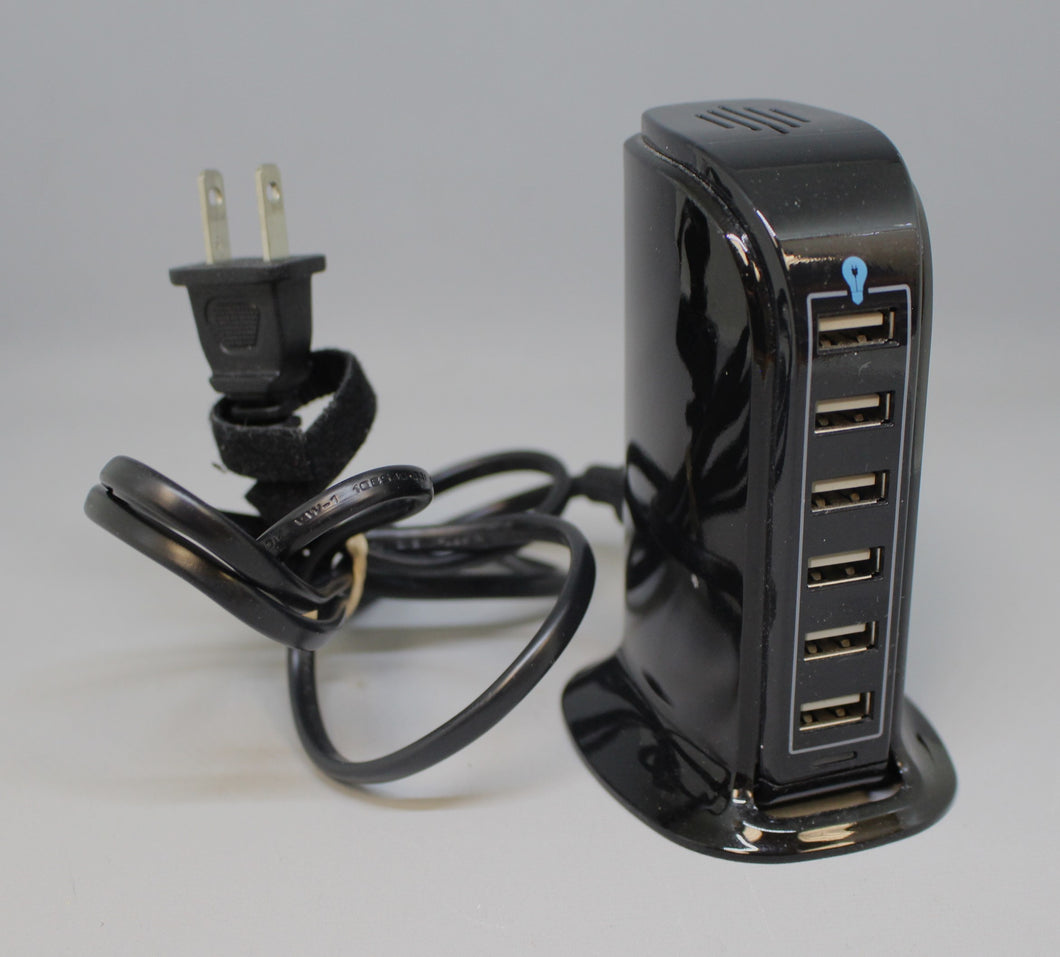 Aduro 40W 6-Port USB Desktop Charging Station Hub Wall Charger - Black
