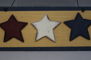 4th of July Star Festive Primative Holiday Door Sign - Used