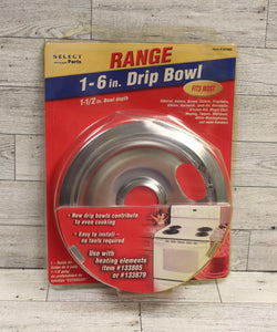 Select Parts Range Drip Bowl - 6" - 1-1/2" Deep - 107963 - New