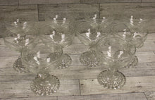 Load image into Gallery viewer, Anchor Hocking Bubble Footed Champagne Sherbet Etched Leaves Glasses - Set of 10