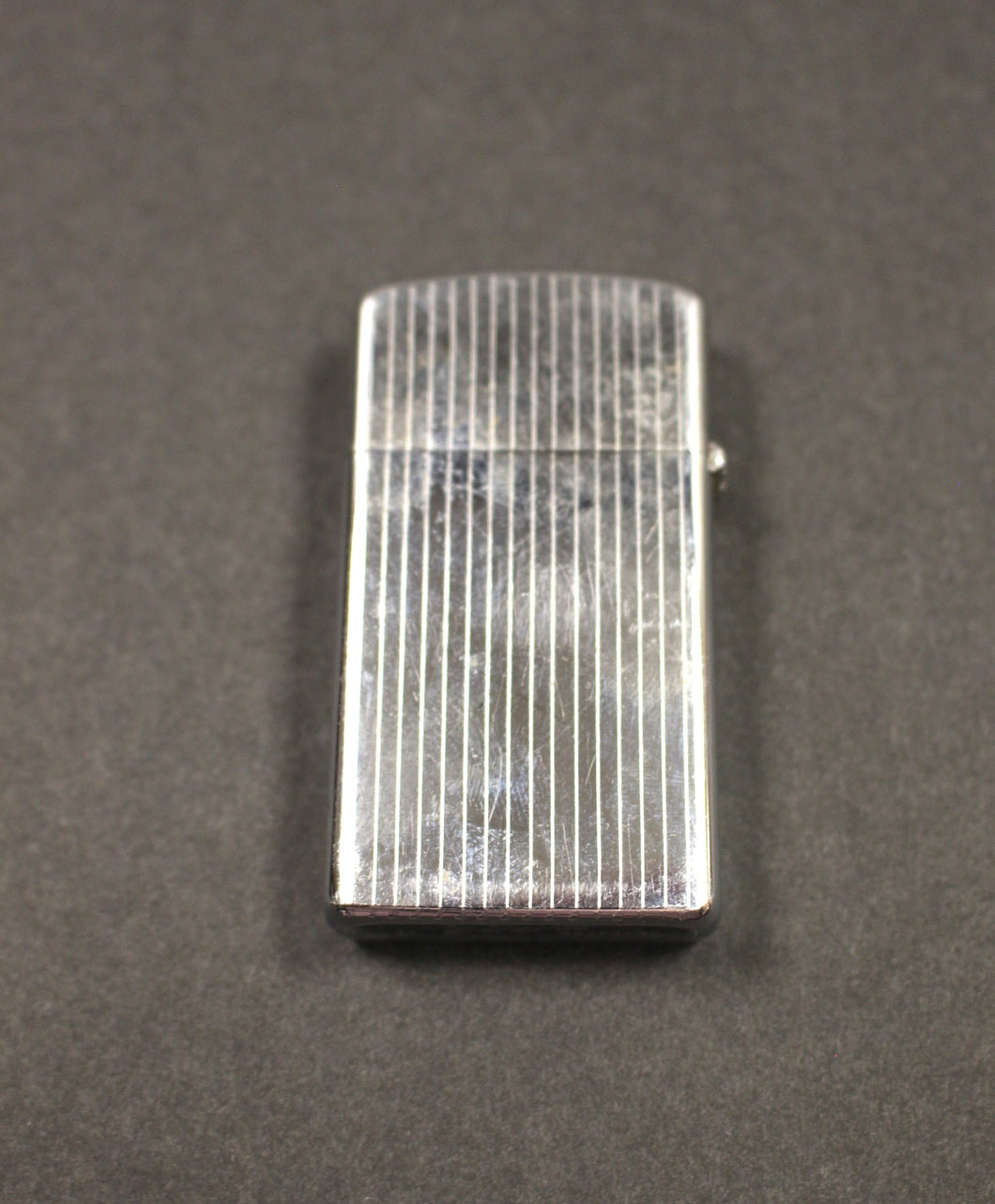 Zippo Slim with Pinstripes on Chrome - Used