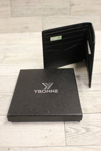 YBONNE Men’s Black RFID Blocking Slim Bifold Wallet -New