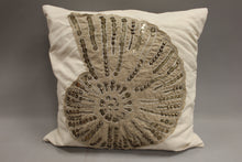 Load image into Gallery viewer, Fossil Seashell Accent Throw Pillow - 18&quot; x 18&quot; - Used