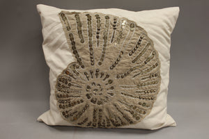Fossil Seashell Accent Throw Pillow - 18" x 18" - Used