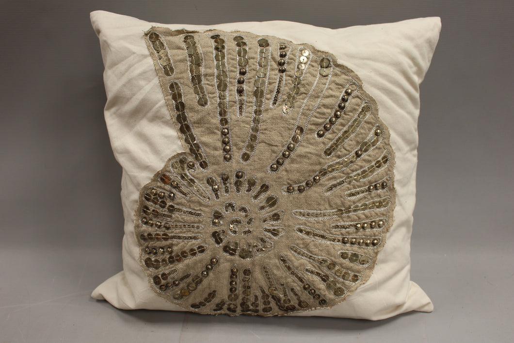 Fossil Seashell Accent Throw Pillow - 18