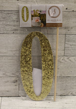 Load image into Gallery viewer, Ms. Sparkle &amp; Co Photo Party Prop - Number 0 - Gold Sparkle - New