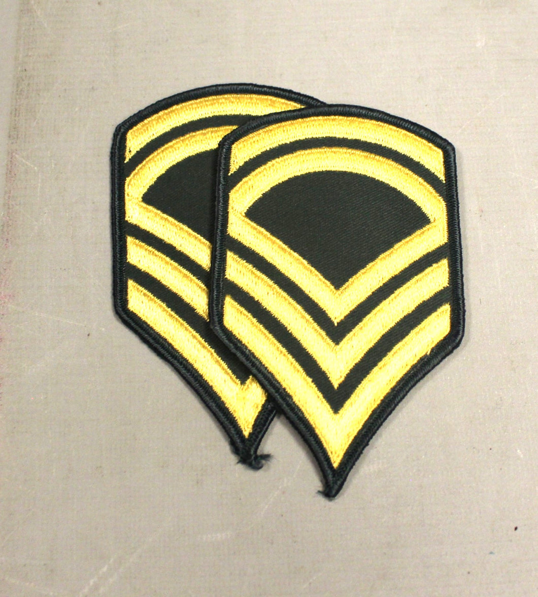 US Army Sergeant 1st Class E-7 Insignia Rank Patch - Set of 2 - Large - New