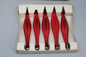 Franke 4" Glass Christmas Tree Ornaments - Set of 5 - Red - Used