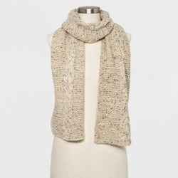 Universal Thread Women's Cable Oblong Winter Scarf - Oatmeal - New