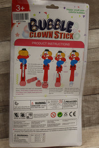 Bubble Clown Stick with Music and Lights - Requires Batteries - New