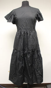 Who What Wear Short Sleeve A-Line Pleated Dress - Black - XSmall - New